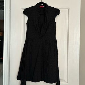 Cap sleeve black, eyelet dress